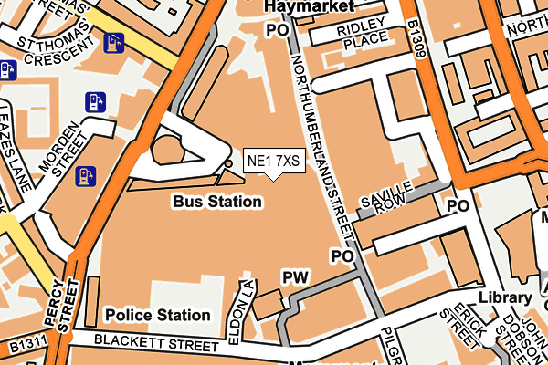 NE1 7XS map - OS OpenMap – Local (Ordnance Survey) NE1 7XS map - OS OpenMap – Local (Ordnance Survey)