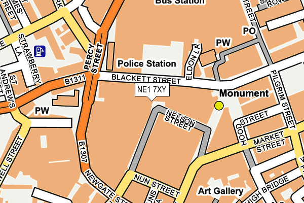 NE1 7XY map - OS OpenMap – Local (Ordnance Survey) NE1 7XY map - OS OpenMap – Local (Ordnance Survey)