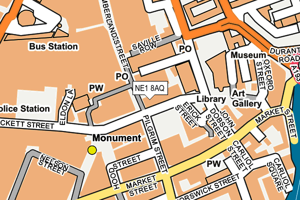 NE1 8AQ map - OS OpenMap – Local (Ordnance Survey) NE1 8AQ map - OS OpenMap – Local (Ordnance Survey)