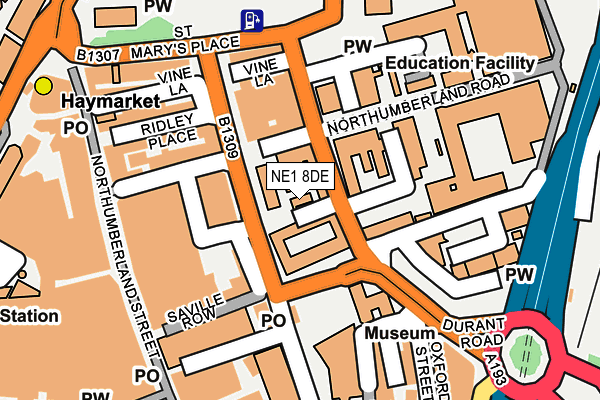 NE1 8DE map - OS OpenMap – Local (Ordnance Survey) NE1 8DE map - OS OpenMap – Local (Ordnance Survey)