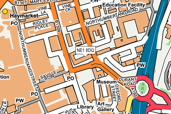 NE1 8DQ map - OS OpenMap – Local (Ordnance Survey) NE1 8DQ map - OS OpenMap – Local (Ordnance Survey)