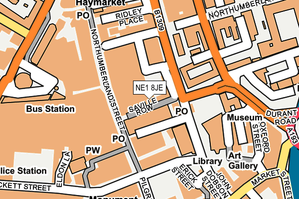 NE1 8JE map - OS OpenMap – Local (Ordnance Survey) NE1 8JE map - OS OpenMap – Local (Ordnance Survey)