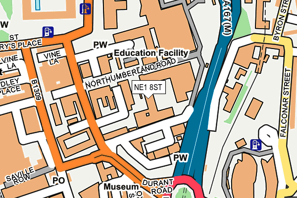 NE1 8ST map - OS OpenMap – Local (Ordnance Survey) NE1 8ST map - OS OpenMap – Local (Ordnance Survey)