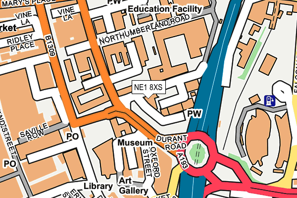 NE1 8XS map - OS OpenMap – Local (Ordnance Survey) NE1 8XS map - OS OpenMap – Local (Ordnance Survey)