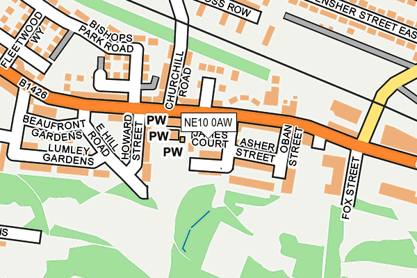 NE10 0AW map - OS OpenMap – Local (Ordnance Survey) NE10 0AW map - OS OpenMap – Local (Ordnance Survey)