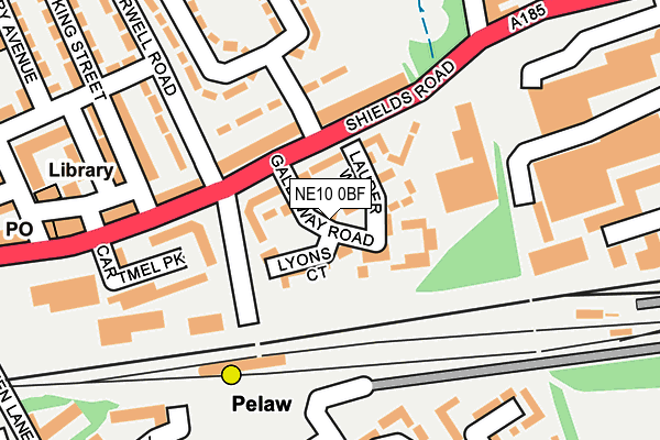 NE10 0BF map - OS OpenMap – Local (Ordnance Survey)