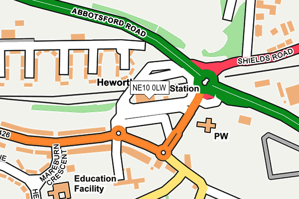 NE10 0LW map - OS OpenMap – Local (Ordnance Survey) NE10 0LW map - OS OpenMap – Local (Ordnance Survey)