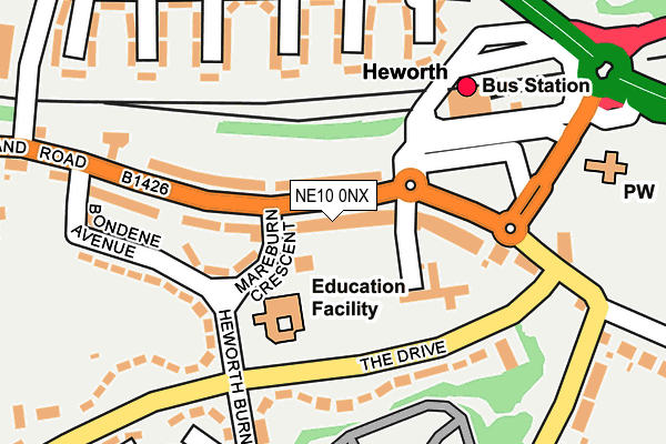 NE10 0NX map - OS OpenMap – Local (Ordnance Survey)