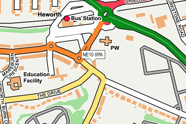 NE10 0PA map - OS OpenMap – Local (Ordnance Survey) NE10 0PA map - OS OpenMap – Local (Ordnance Survey)