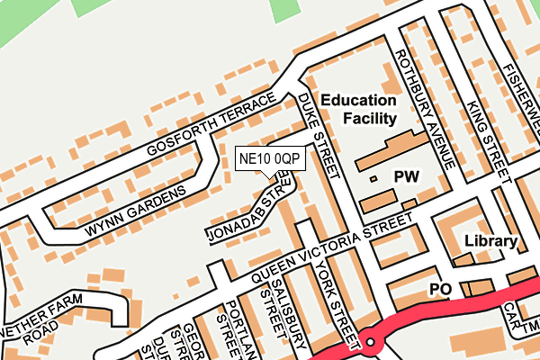 NE10 0QP map - OS OpenMap – Local (Ordnance Survey)