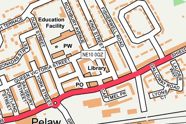 NE10 0QZ map - OS OpenMap – Local (Ordnance Survey)