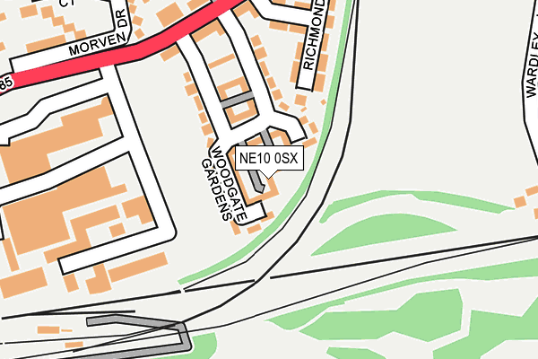 NE10 0SX map - OS OpenMap – Local (Ordnance Survey)