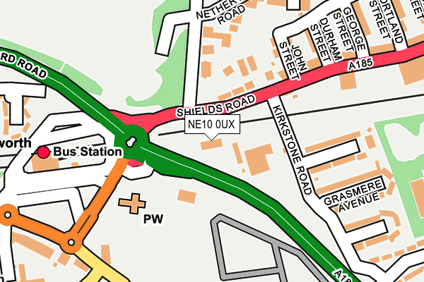 NE10 0UX map - OS OpenMap – Local (Ordnance Survey) NE10 0UX map - OS OpenMap – Local (Ordnance Survey)