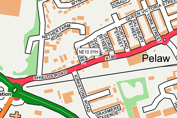 NE10 0YH map - OS OpenMap – Local (Ordnance Survey)