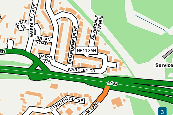 NE10 8AH map - OS OpenMap – Local (Ordnance Survey) NE10 8AH map - OS OpenMap – Local (Ordnance Survey)