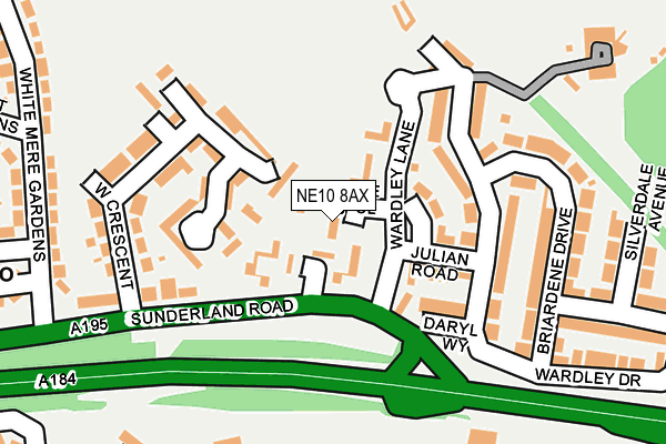 NE10 8AX map - OS OpenMap – Local (Ordnance Survey) NE10 8AX map - OS OpenMap – Local (Ordnance Survey)