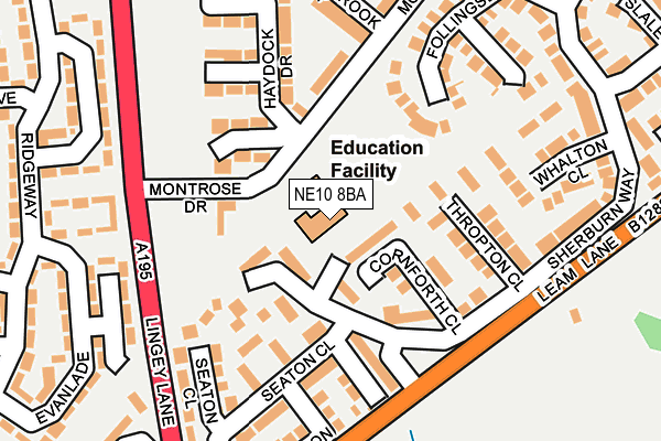 NE10 8BA map - OS OpenMap – Local (Ordnance Survey)