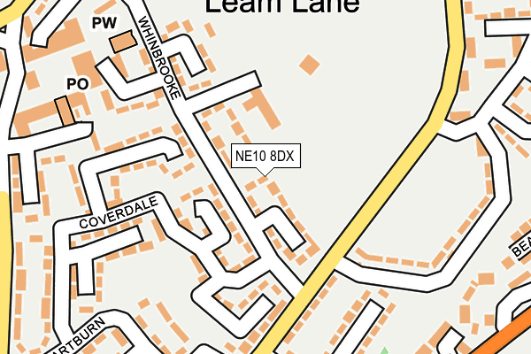 NE10 8DX map - OS OpenMap – Local (Ordnance Survey) NE10 8DX map - OS OpenMap – Local (Ordnance Survey)