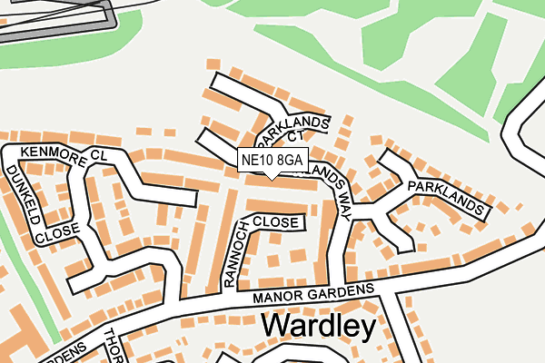 NE10 8GA map - OS OpenMap – Local (Ordnance Survey) NE10 8GA map - OS OpenMap – Local (Ordnance Survey)