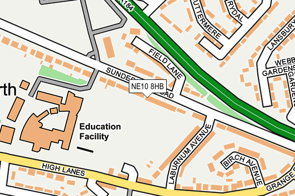 NE10 8HB map - OS OpenMap – Local (Ordnance Survey)