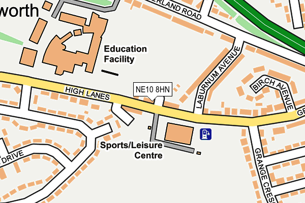 NE10 8HN map - OS OpenMap – Local (Ordnance Survey) NE10 8HN map - OS OpenMap – Local (Ordnance Survey)