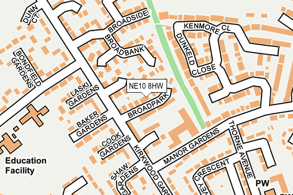 NE10 8HW map - OS OpenMap – Local (Ordnance Survey) NE10 8HW map - OS OpenMap – Local (Ordnance Survey)