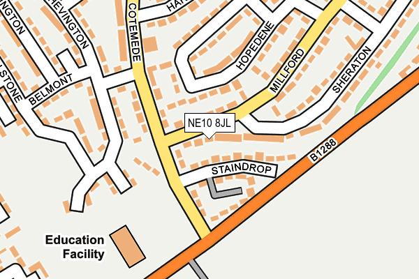 NE10 8JL map - OS OpenMap – Local (Ordnance Survey) NE10 8JL map - OS OpenMap – Local (Ordnance Survey)