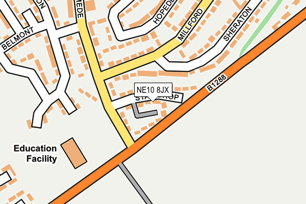 NE10 8JX map - OS OpenMap – Local (Ordnance Survey) NE10 8JX map - OS OpenMap – Local (Ordnance Survey)