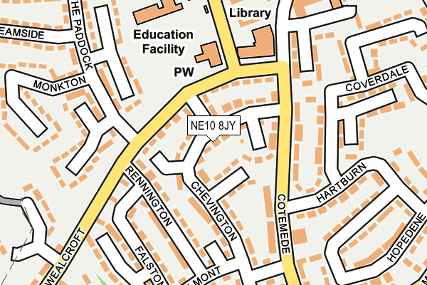 NE10 8JY map - OS OpenMap – Local (Ordnance Survey) NE10 8JY map - OS OpenMap – Local (Ordnance Survey)