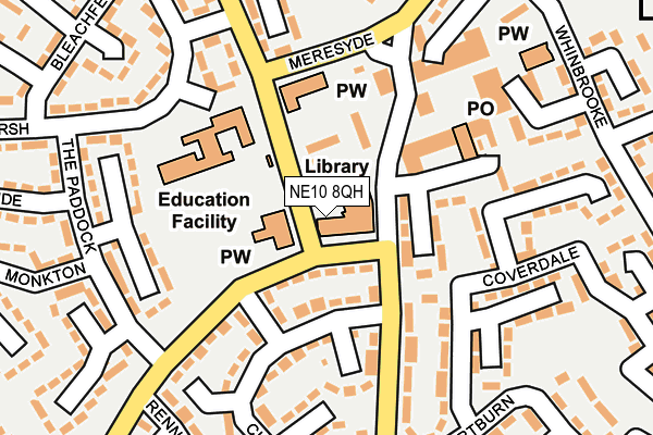 NE10 8QH map - OS OpenMap – Local (Ordnance Survey) NE10 8QH map - OS OpenMap – Local (Ordnance Survey)