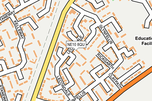 NE10 8QU map - OS OpenMap – Local (Ordnance Survey) NE10 8QU map - OS OpenMap – Local (Ordnance Survey)