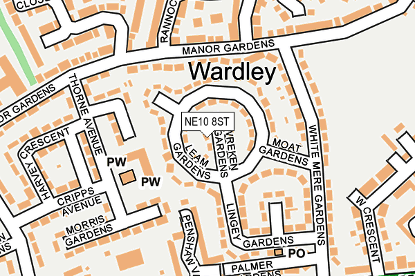 NE10 8ST map - OS OpenMap – Local (Ordnance Survey) NE10 8ST map - OS OpenMap – Local (Ordnance Survey)