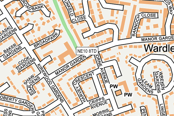NE10 8TD map - OS OpenMap – Local (Ordnance Survey) NE10 8TD map - OS OpenMap – Local (Ordnance Survey)