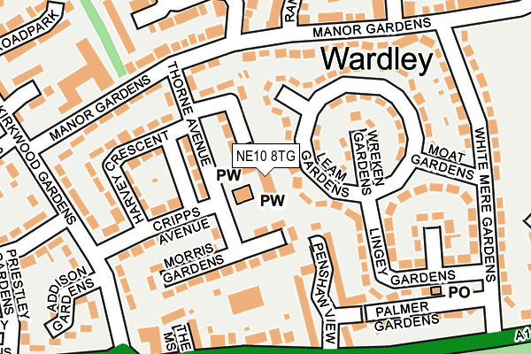 NE10 8TG map - OS OpenMap – Local (Ordnance Survey) NE10 8TG map - OS OpenMap – Local (Ordnance Survey)