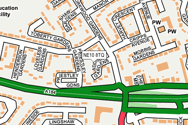 NE10 8TQ map - OS OpenMap – Local (Ordnance Survey) NE10 8TQ map - OS OpenMap – Local (Ordnance Survey)