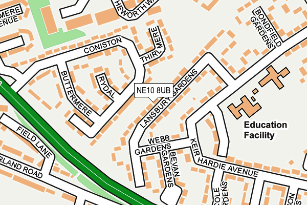 NE10 8UB map - OS OpenMap – Local (Ordnance Survey) NE10 8UB map - OS OpenMap – Local (Ordnance Survey)