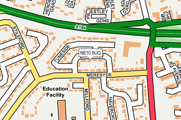 NE10 8UQ map - OS OpenMap – Local (Ordnance Survey) NE10 8UQ map - OS OpenMap – Local (Ordnance Survey)
