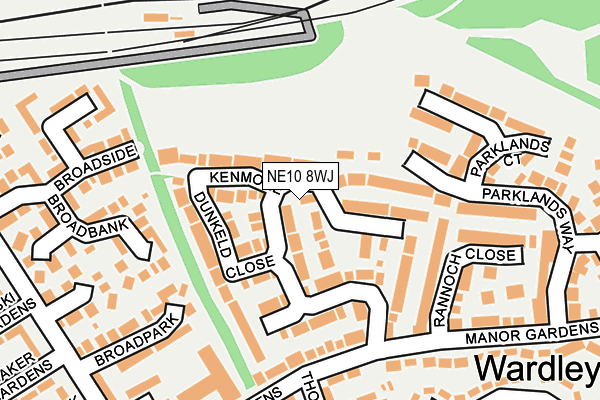 NE10 8WJ map - OS OpenMap – Local (Ordnance Survey)