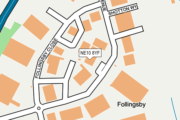 NE10 8YF map - OS OpenMap – Local (Ordnance Survey) NE10 8YF map - OS OpenMap – Local (Ordnance Survey)