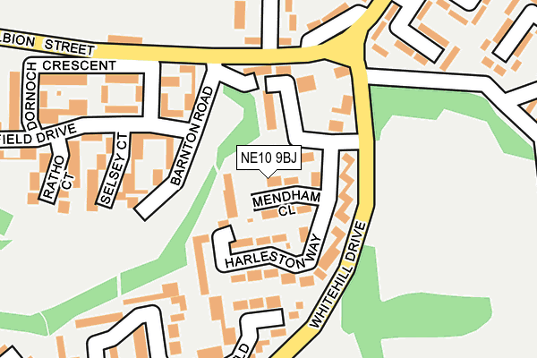 NE10 9BJ map - OS OpenMap – Local (Ordnance Survey)