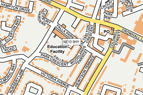 NE10 9HY map - OS OpenMap – Local (Ordnance Survey)