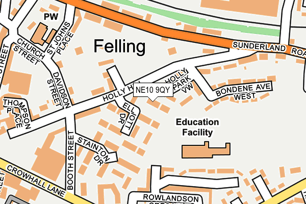 NE10 9QY map - OS OpenMap – Local (Ordnance Survey)