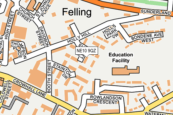 NE10 9QZ map - OS OpenMap – Local (Ordnance Survey)