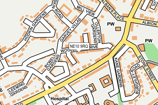 NE10 9RQ map - OS OpenMap – Local (Ordnance Survey)