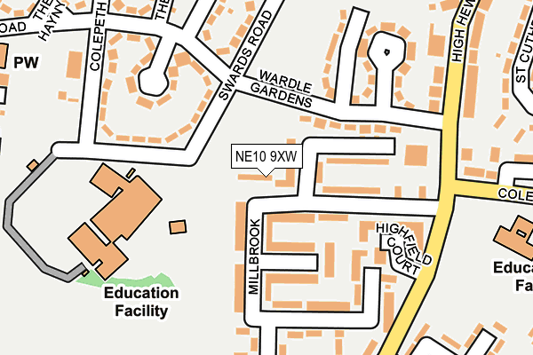 NE10 9XW map - OS OpenMap – Local (Ordnance Survey) NE10 9XW map - OS OpenMap – Local (Ordnance Survey)