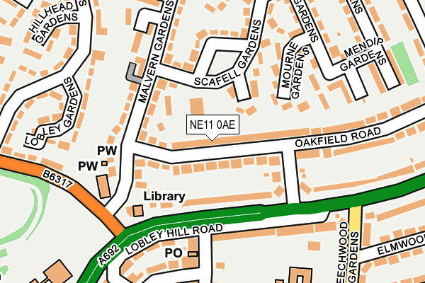 NE11 0AE map - OS OpenMap – Local (Ordnance Survey) NE11 0AE map - OS OpenMap – Local (Ordnance Survey)