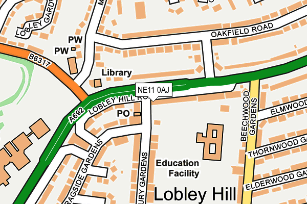 NE11 0AJ map - OS OpenMap – Local (Ordnance Survey) NE11 0AJ map - OS OpenMap – Local (Ordnance Survey)