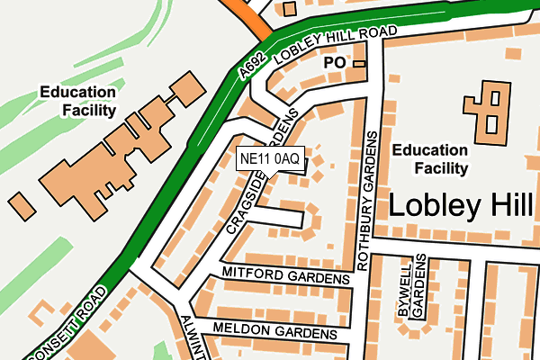 NE11 0AQ map - OS OpenMap – Local (Ordnance Survey) NE11 0AQ map - OS OpenMap – Local (Ordnance Survey)