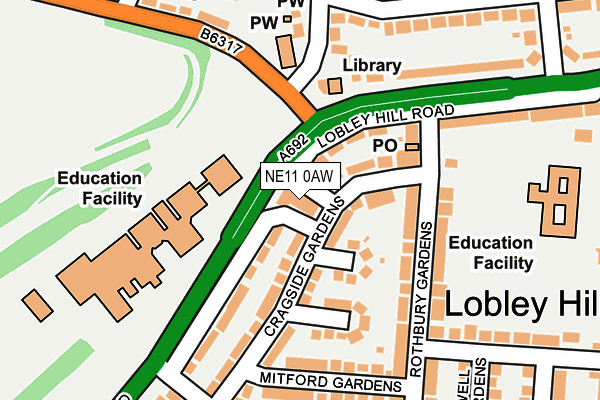 NE11 0AW map - OS OpenMap – Local (Ordnance Survey) NE11 0AW map - OS OpenMap – Local (Ordnance Survey)