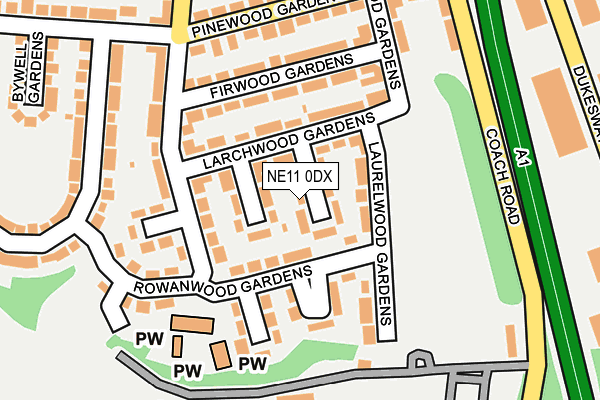 NE11 0DX map - OS OpenMap – Local (Ordnance Survey) NE11 0DX map - OS OpenMap – Local (Ordnance Survey)
